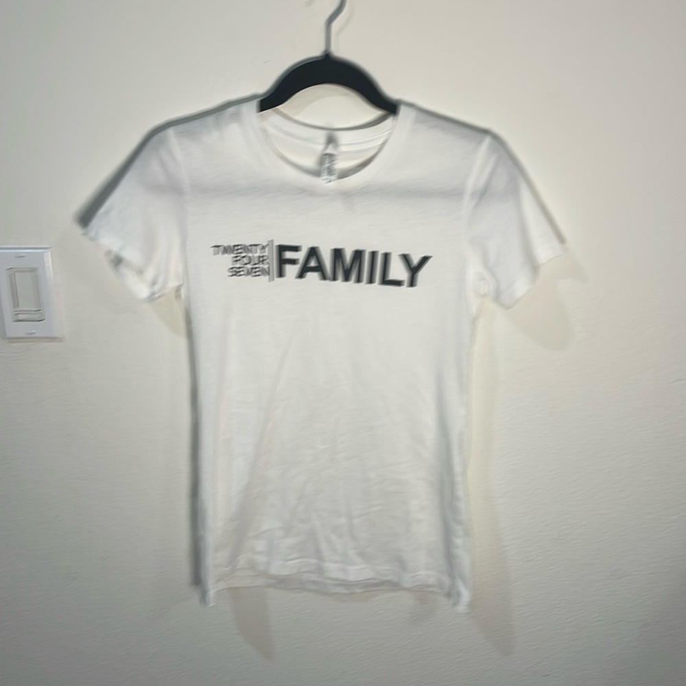 24 hour family white T-shirt